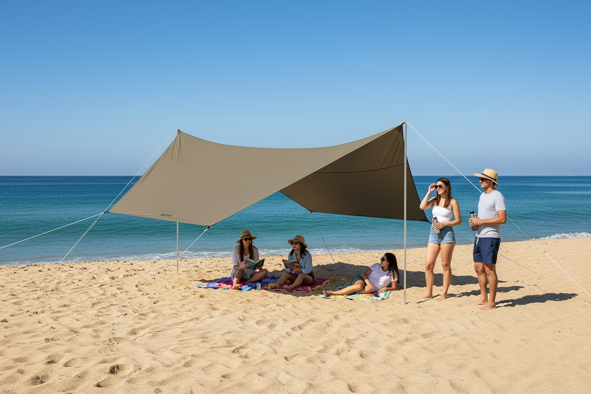 Super-6™ Canvas Tarp with Pole Set