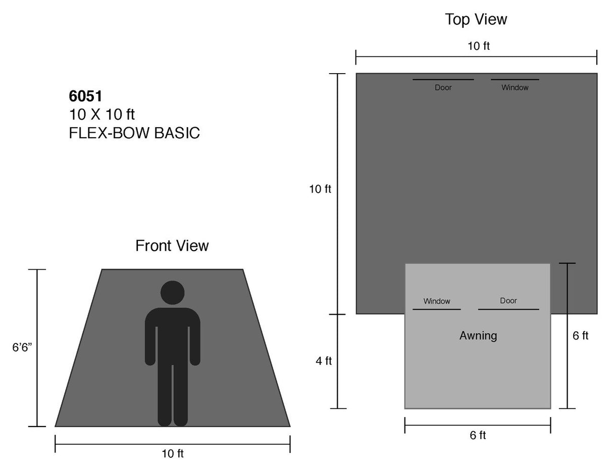 10 x 10 ft. Flex-Bow Basic Canvas Camping Tent