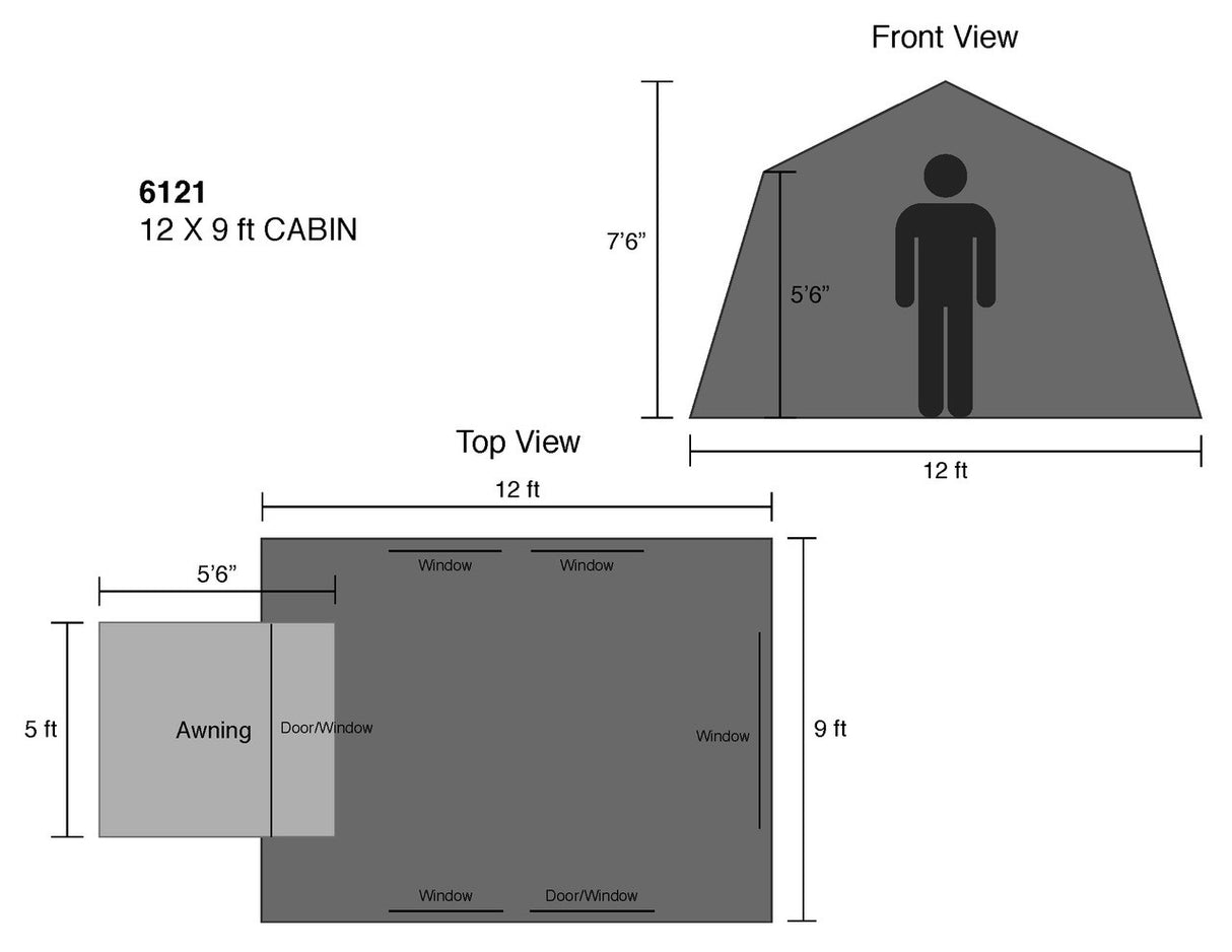 12x9 ft. Canvas Cabin Camping Tent