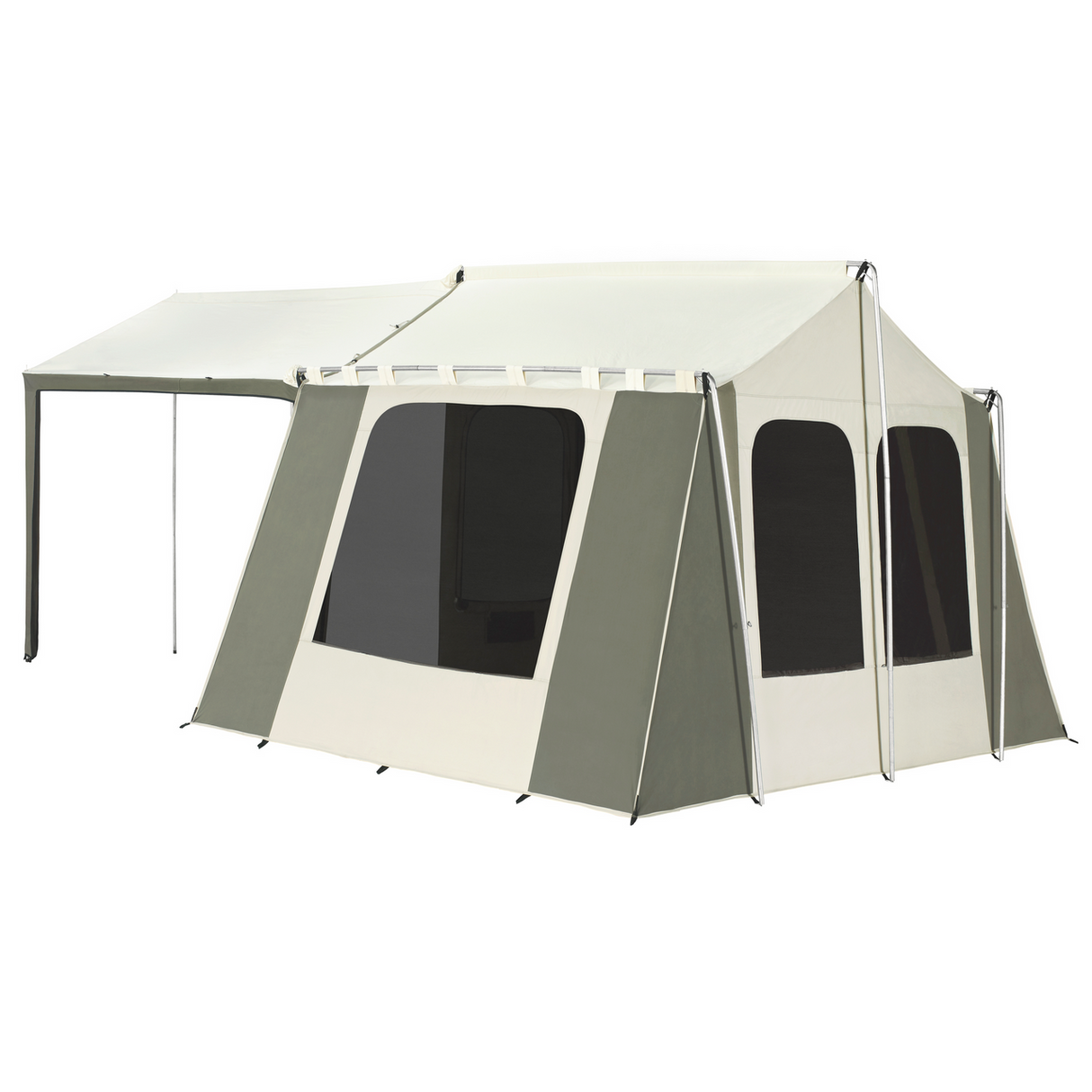 12x9 ft. Canvas Cabin Camping Tent with Deluxe Awning