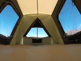Wide angle view from inside with windows zipped open.