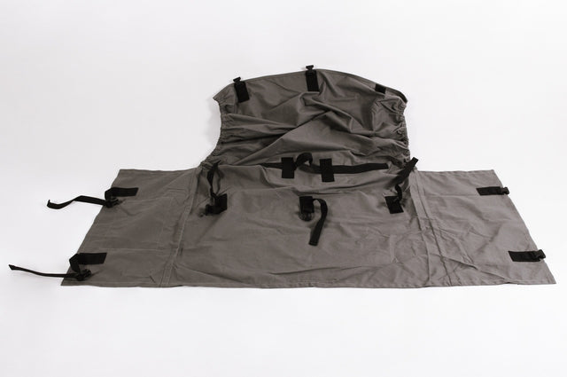 Gray multi-purpose storage bag with adjustable straps and durable fabric for secure organization.