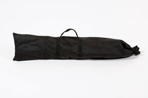 Black storage bag made of durable fabric, perfect for carrying outdoor equipment or gear.