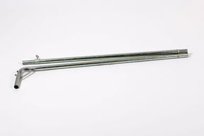 Galvanized steel tent poles with a hook for quick setup and support, ideal for outdoor events.