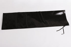 Black satin hair wrap, perfect for secure hair protection and styling, features adjustable tie for comfort.
