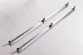 Galvanized steel ladder rails, durable and rust-resistant, ideal for home or industrial use.