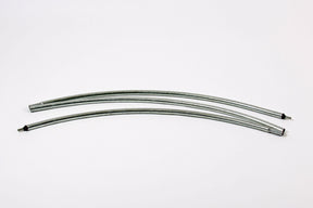 Set of two metallic silver flexible tubing, durable and lightweight for various applications.