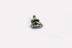 Metal eye screw, silver color, durable steel, ideal for hanging and fastening applications.