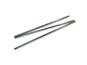 Set of three durable stainless steel rods, perfect for construction or DIY projects.