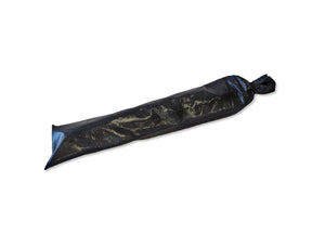 Black stretch fabric legging with gold shimmer, ideal for activewear and stylish comfort.