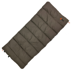 Olive green compact sleeping bag, lightweight, durable fabric, perfect for camping and outdoor adventures.