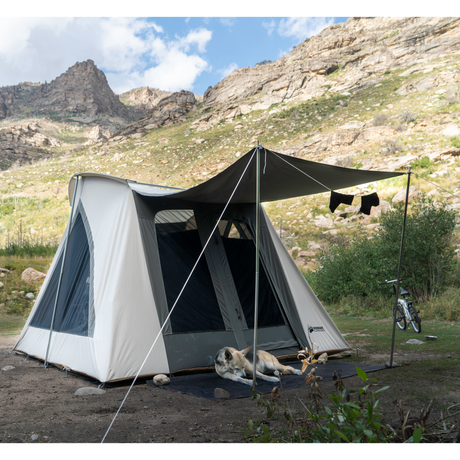 front view of a Flex-Bow VX 10x10 tent in the wilderness