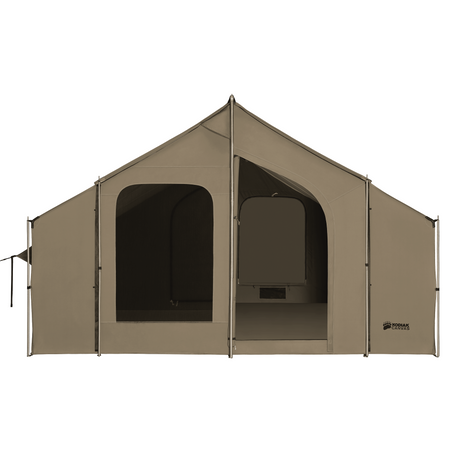 cabin lodge tent front view