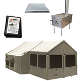 12x12 Cabin Lodge and Panel-Lock Stove Bundle