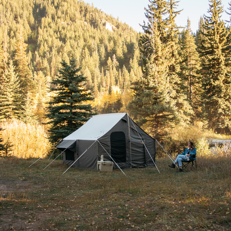 another lifestyle image of a cabin lodge tent