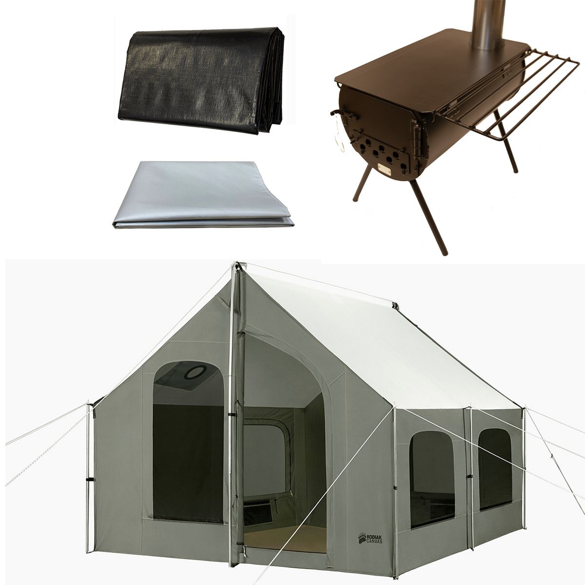 10x10 Cabin Lodge and Stove Bundle – Kodiak Canvas