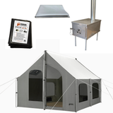 10x10 Cabin Lodge and Panel-Lock Stove Bundle