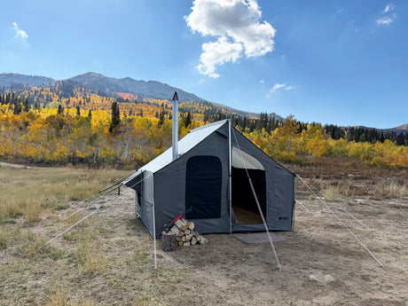 lifestyle image of a cabin lodge tent