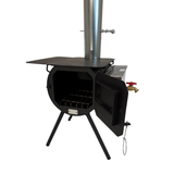 mesa clearance stove with door open